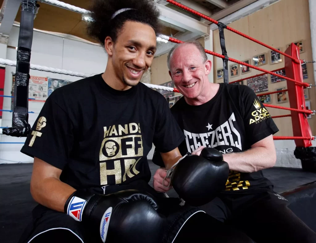 Chris Aston And Tyrone Nurse inside Aston Boxing Gym