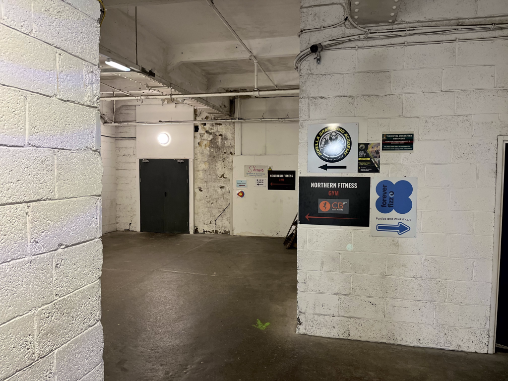 Directions inside mill to Aston Boxing Club