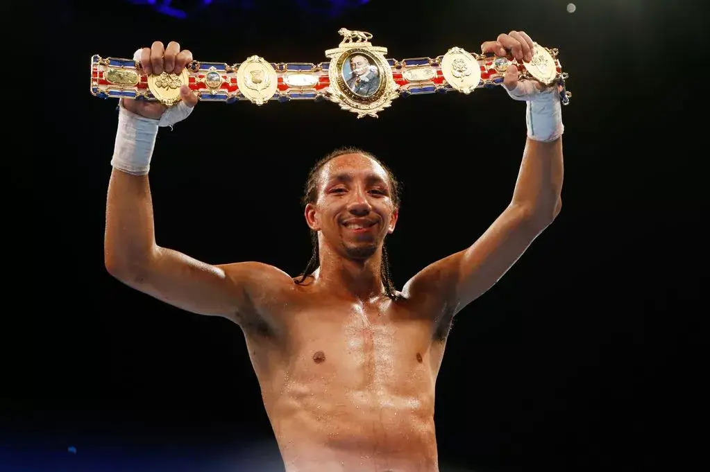Tyrone Nurse holding the British Super Lightweight Title